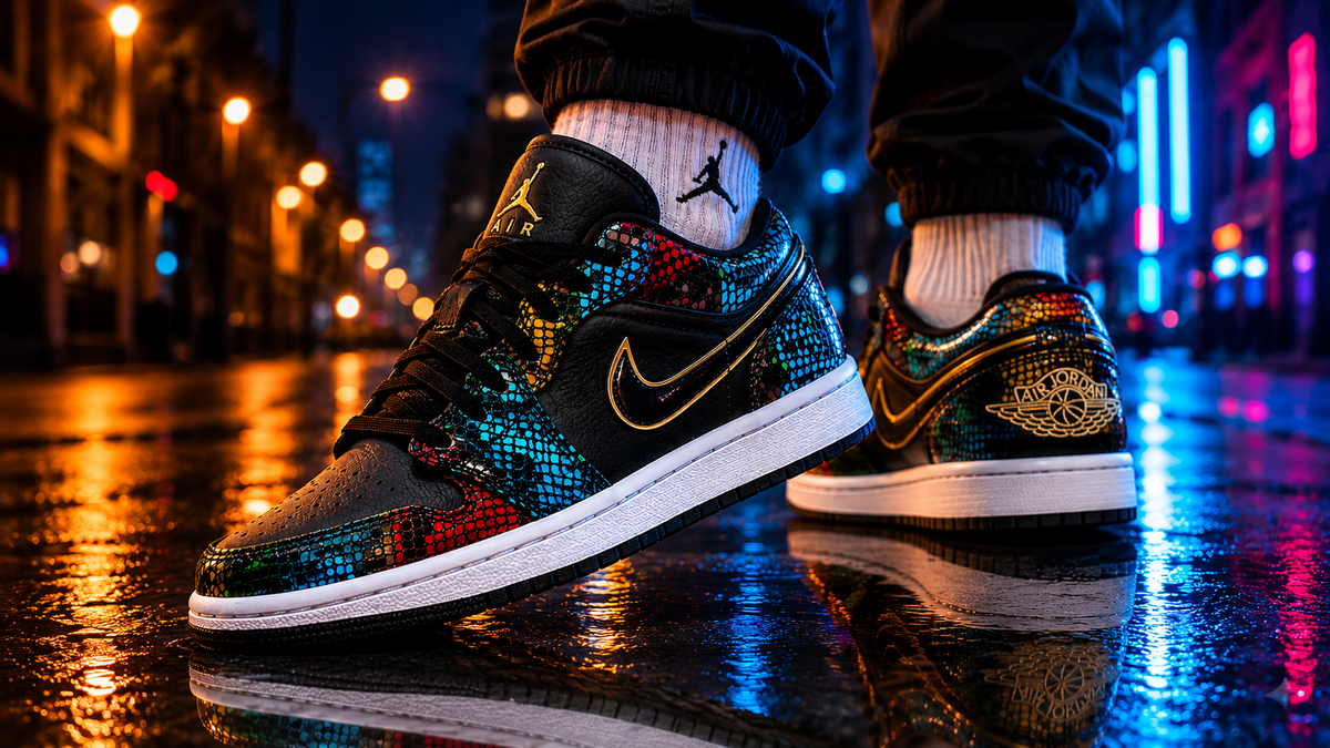  Air Jordan 1 Low Snakeskin SoleRetriever h/t RabaKali