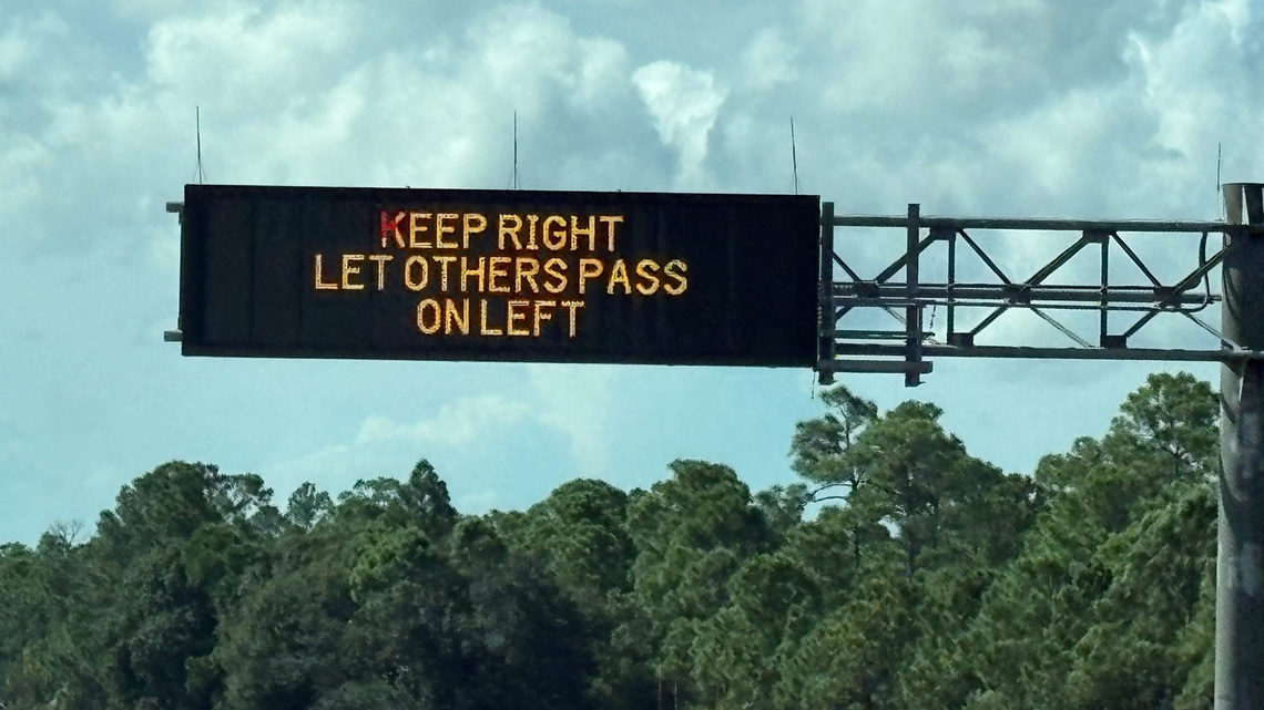 Florida drivers risk tickets by camping in the left lane. What's legal