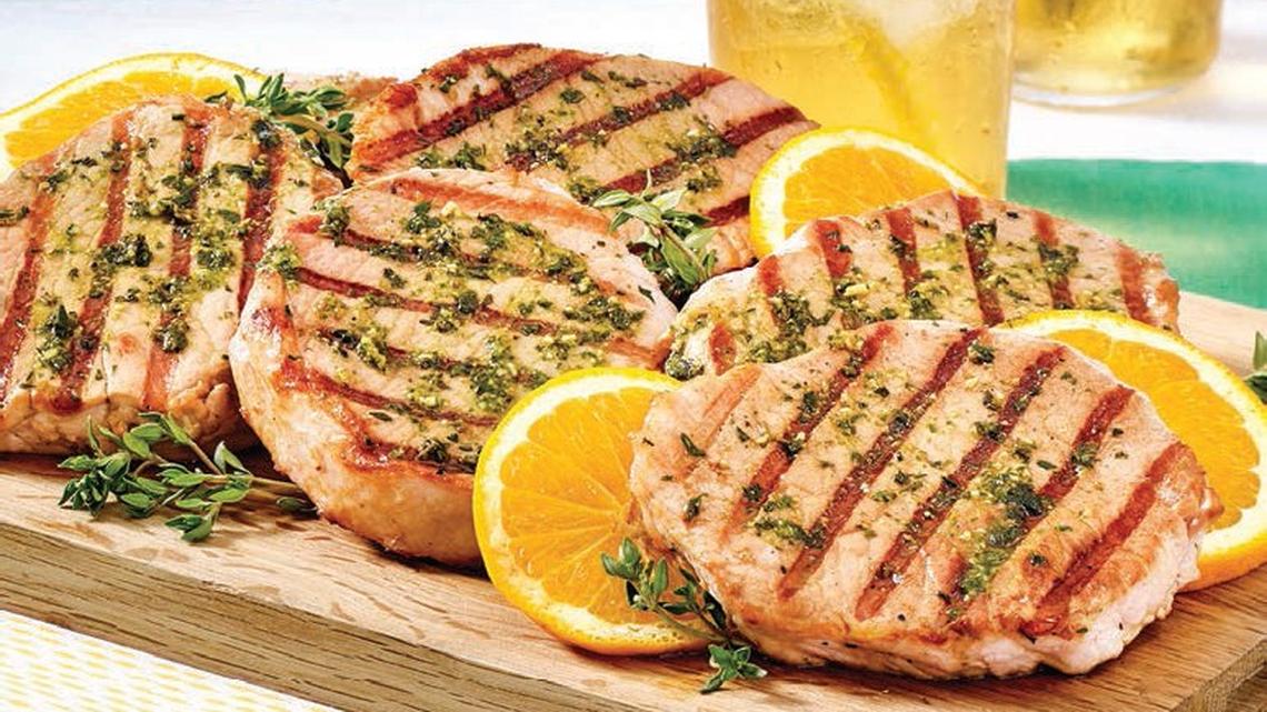 Succulent Grilled Pork Chops With Minted Pesto Recipe Speeds To The Table In Just 30 minutes