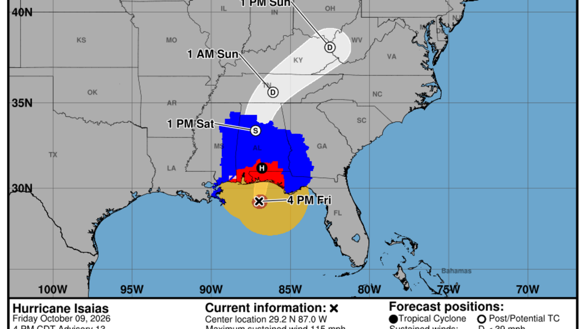Progress report on Category 3 Hurricane Isaias: Friday, Oct. 9 update from the National Hurricane Center 