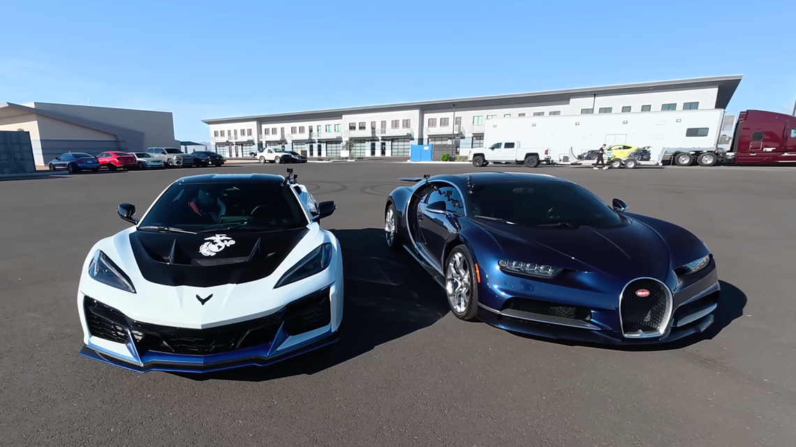 Watch a $250K Chevy Corvette ZR1X Embarrass a $4M Bugatti Chiron 