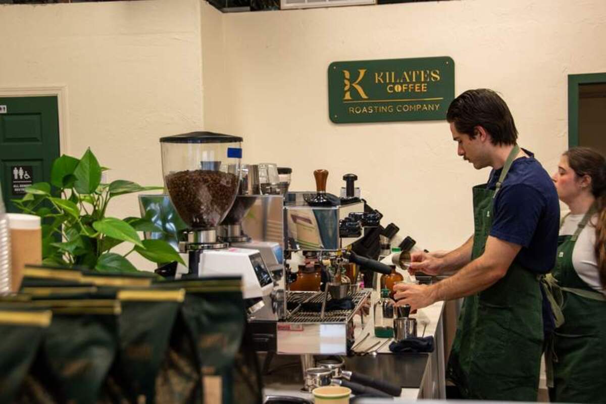  My morning coffee being made at Kailates Coffee Roasting Co. Photo credit: Phylicia Stitzel 