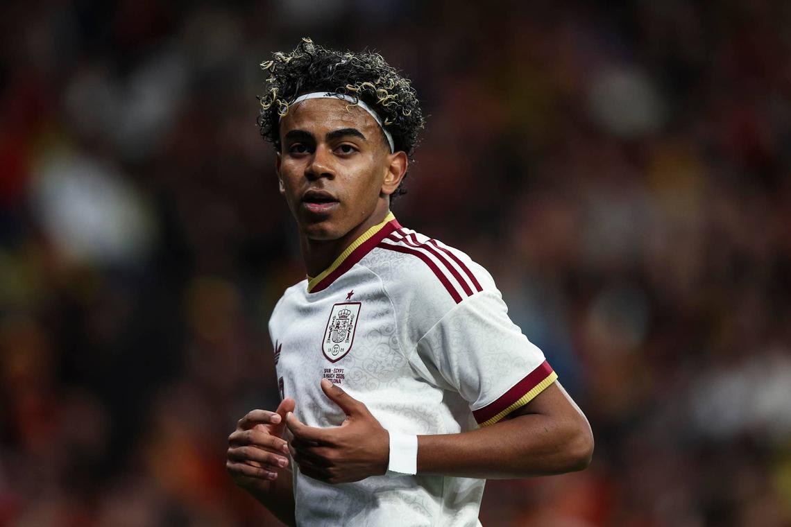  Lamine Yamal of Spain during an international friendly match between Spain and Egypt. Photo by Xavi Bonilla/DeFodi Images/DeFodi via Getty Images