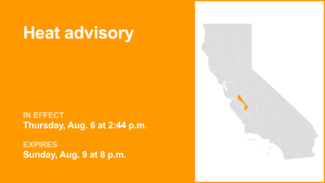 UPDATE: Heat advisory in place for West Side Mountains north of 198 until Sunday evening 