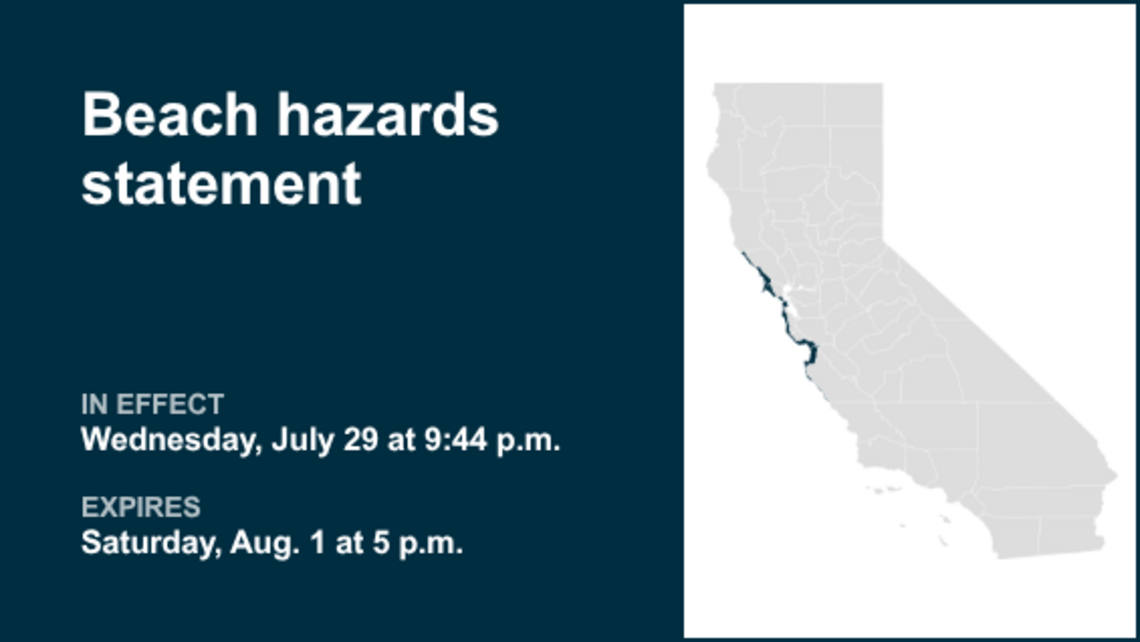 Beach hazards statement affecting Bay Area Shorelines until early Saturday evening 