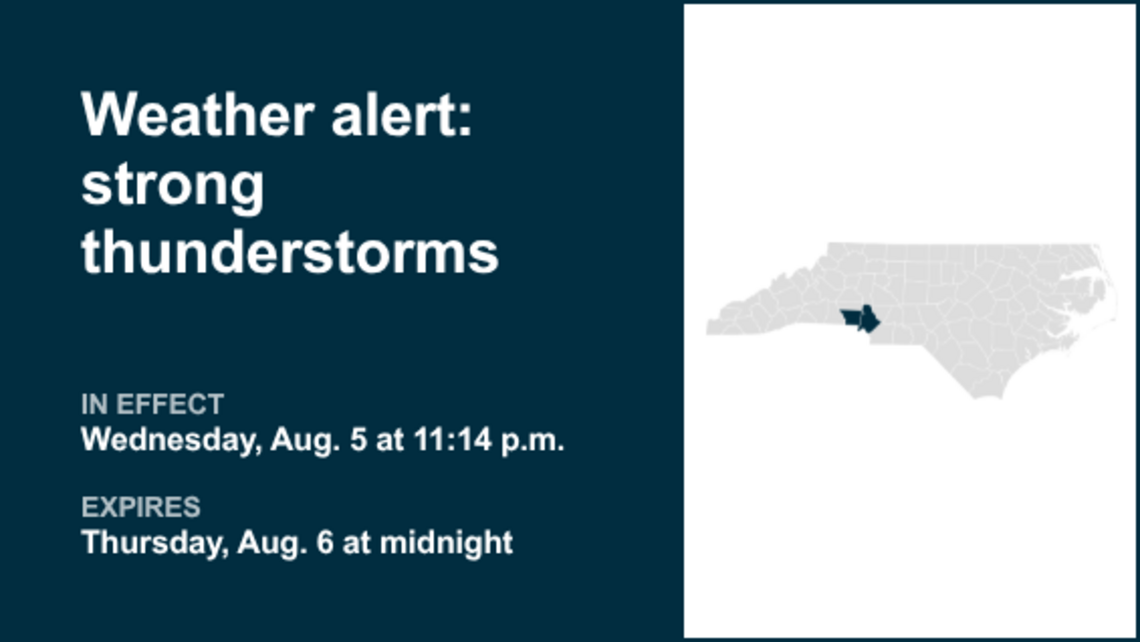UPDATE: Pea-sized hail foreseen with thunderstorms in the Piedmont region Thursday 