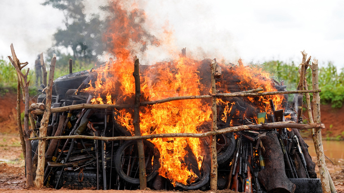 Nigeria destroys 2,819 seized illicit arms in security crackdown