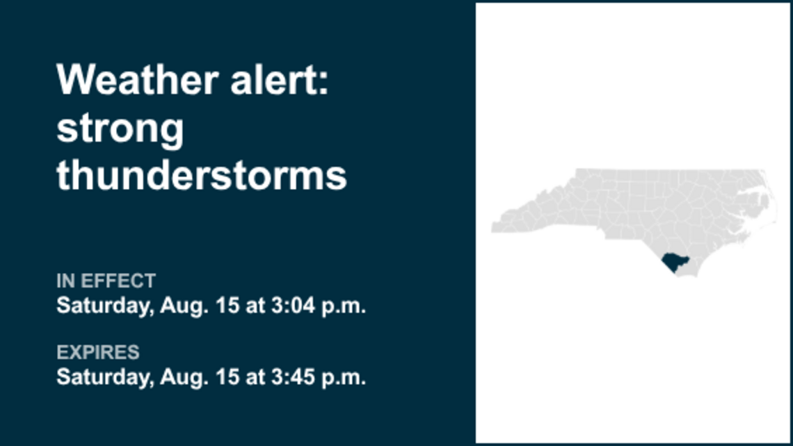 Weather alert in place for Columbus County Saturday afternoon, says the NWS 