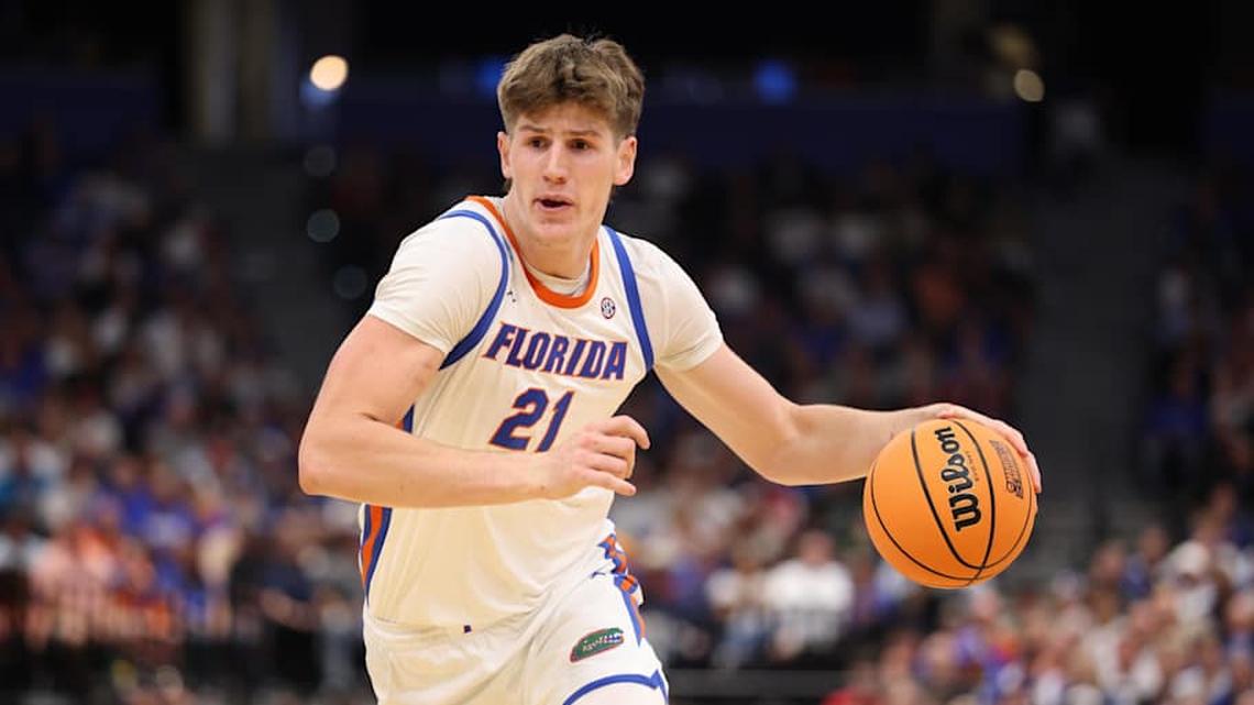  Florida forward/center Alex Condon spurned the pros in back-to-back years to push the Gators for another title. | Nathan Ray Seebeck-Imagn Images 