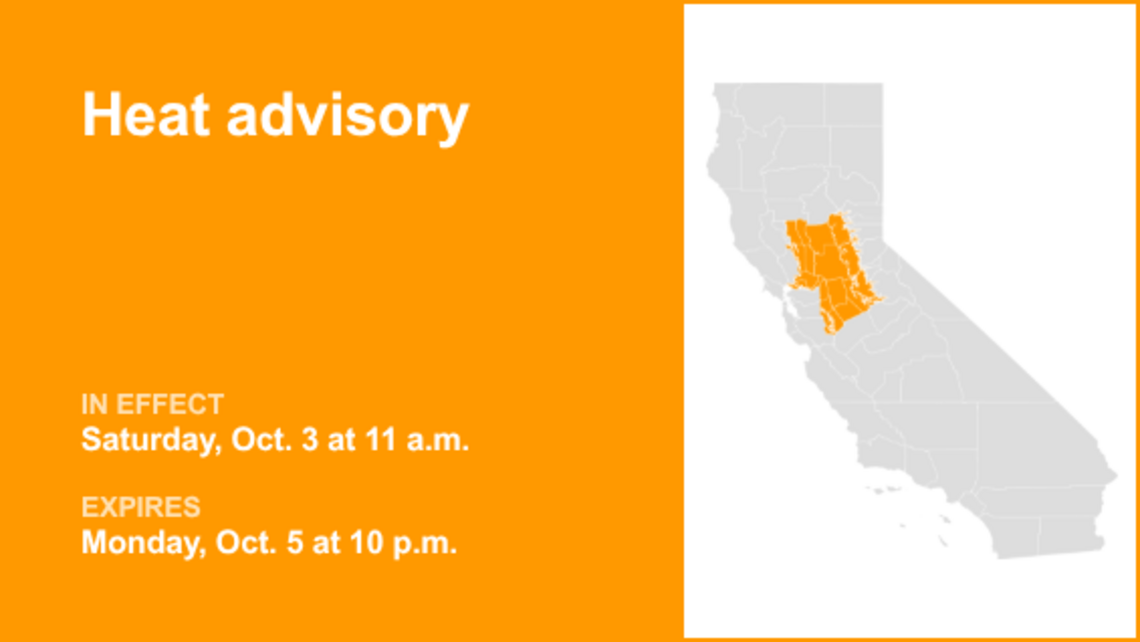 UPDATE: Heat advisory for Northern California until Wednesday night 