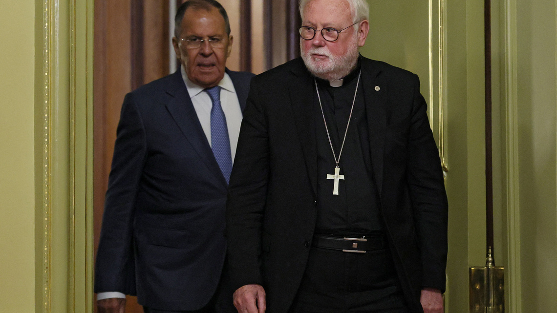 Vatican foreign minister, in Moscow, says Ukraine war must end