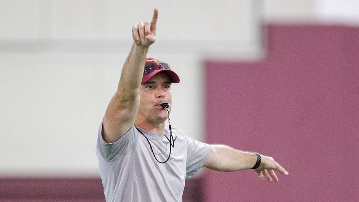  Florida State head coach Mike Norvell runs practice Wednesday, Aug. 11, 2021. Fsu Football Practice647 | USA TODAY Network via Reuters Connect 