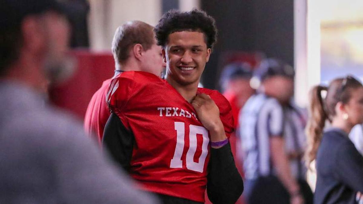  Texas Tech quarterback Lloyd Jones took a redshirt season in 2025. | Nathan Giese/Avalanche-Journal / USA TODAY NETWORK via Imagn Images 