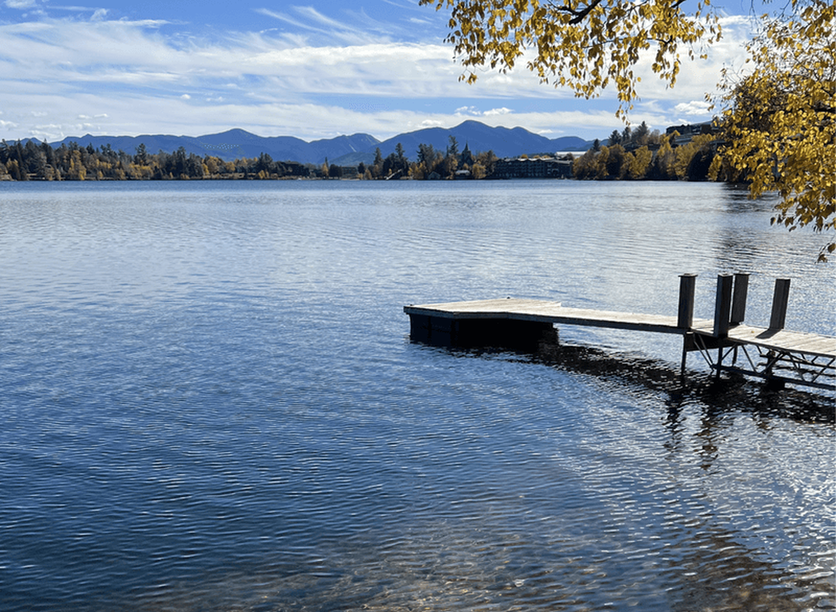  The sparkling waters of mirror lake in downtown Lake Placid in the fall. Photo credit: Alexa Mellardo. 