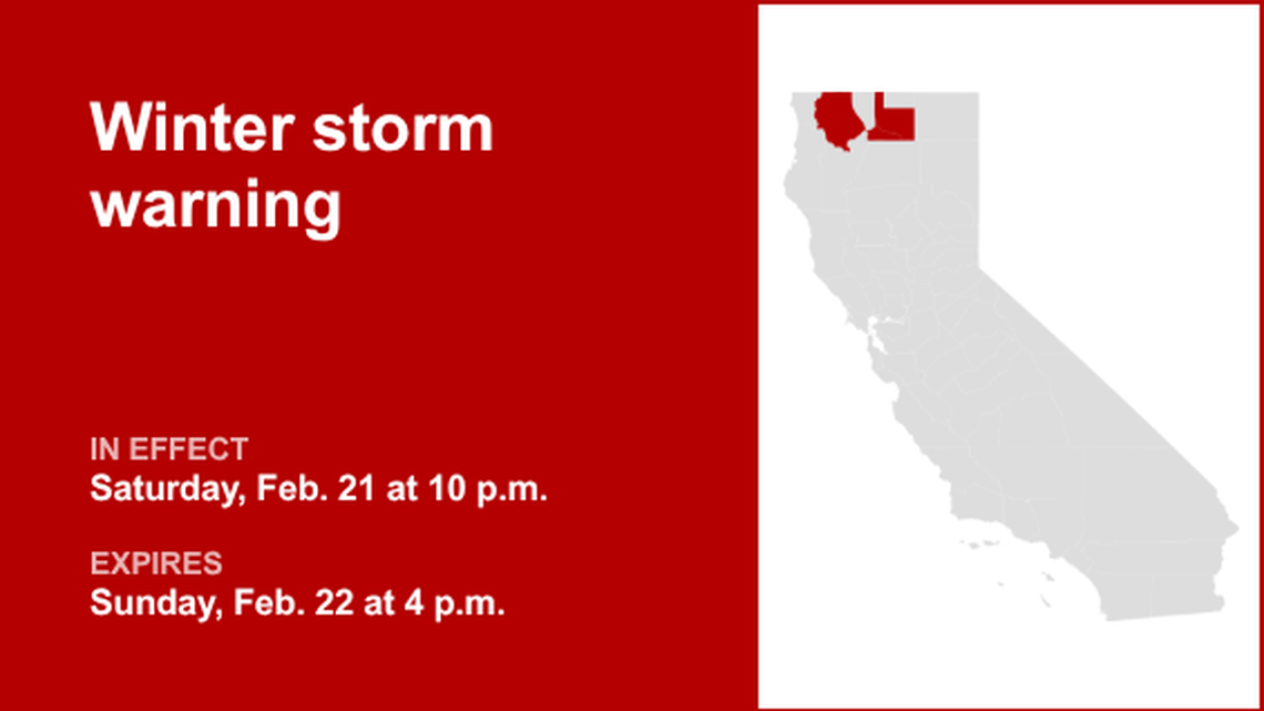 UPDATE: Winter storm warning in place for Northern California until early Sunday evening 