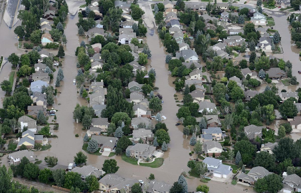  In a lawsuit, Boulder County, Colo., claims petroleum companies' actions contributed to the climate change that exacerbated heavy rains and flooding. The lawsuit also alleges that the companies knew their products were dangerous to the environment, and sold them anyway. Matt Jonas/Digital First Media/Boulder Daily Camera via Getty Images 