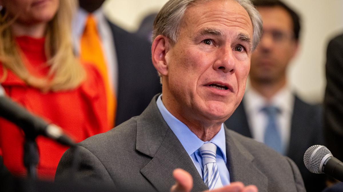 Texas Governor Greg Abbott. Texas Governor Greg Abbott speaks to reporters in Austin on March 15, 2023.