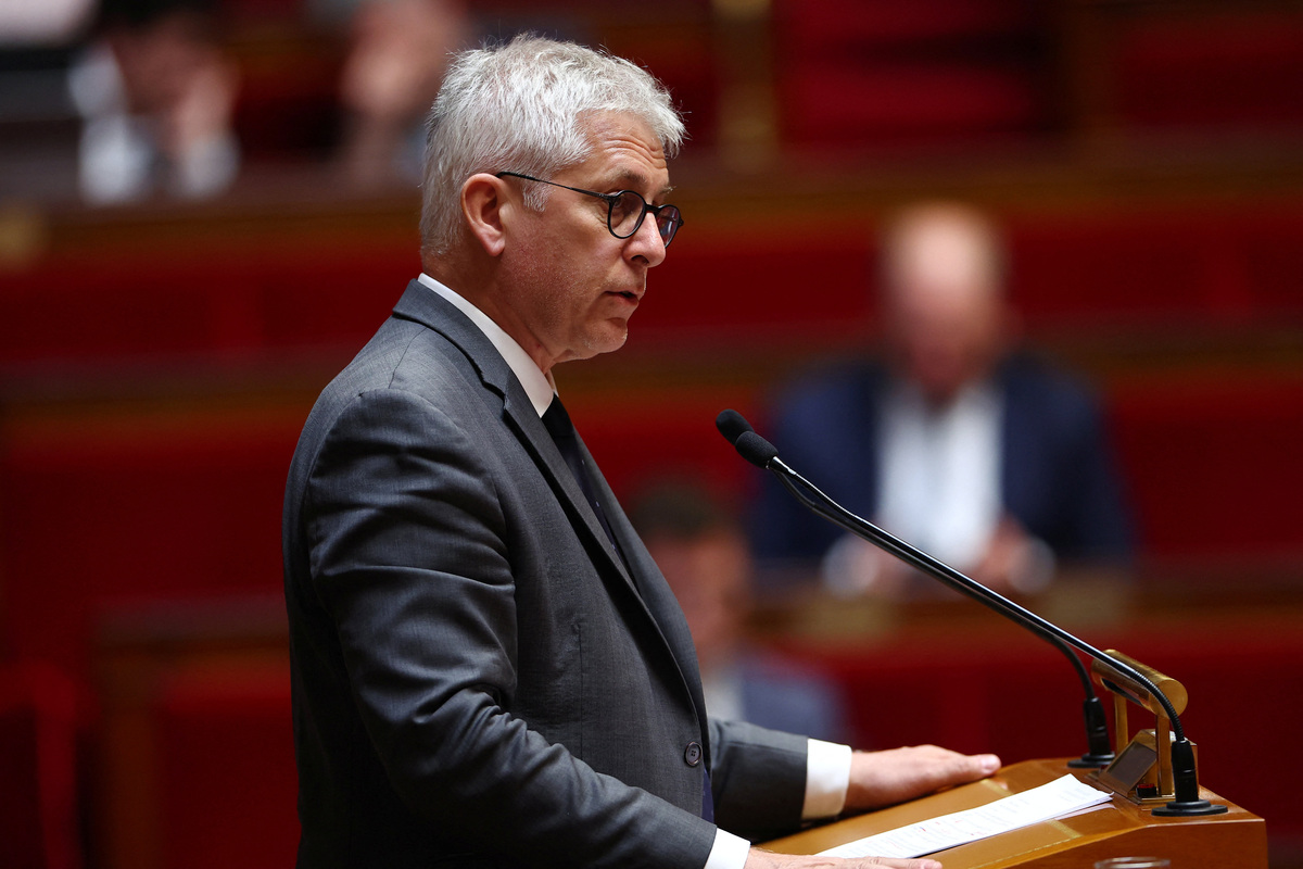 Member of parliament Frederic Valletoux of Horizons & Independants parliamentary group, delivers a speech during the final reading before a vote on the bill establishing a right to medical aid in dying at the National Assembly in Paris, France, July 15, 2026. REUTERS/Abdul Saboor