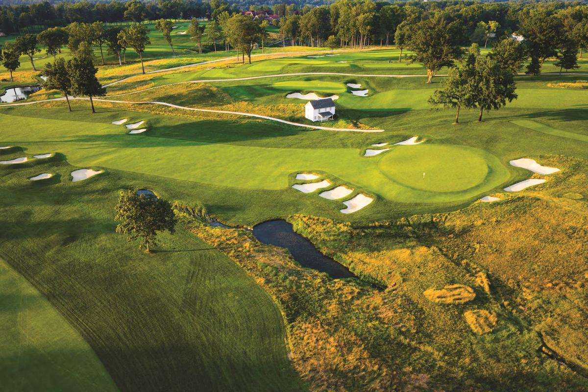  The 11th hole at Aronimink Golf Club in Newtown Square, Pennsylvania, is seen on Aug. 3, 2025. Dave Evenson/PGA of America via Getty Images
