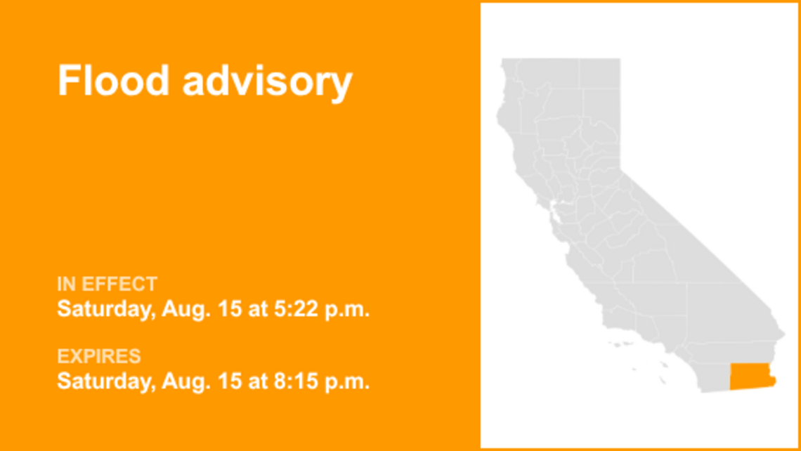 Flood advisory issued for Imperial County Saturday evening, says the NWS 