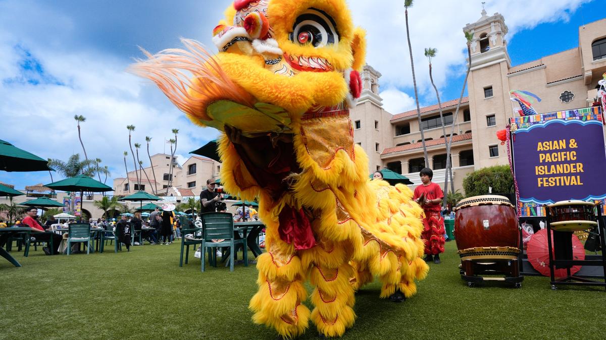 Performers from the San Diego Lucky Lion Dancers put on a show Wednesday during the sneak preview at the 2026 San Diego County Fair. (Nelvin C. Cepeda / The San Diego Union-Tribune)