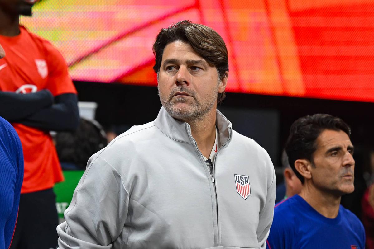  United States coach Mauricio Pochettino reacts during the international friendly between Portugal and the United States on March 31st, 2026 at Mercedes-Benz Stadium in Atlanta, GA. (Photo by Rich von Biberstein/Icon Sportswire via Getty Images) Photo by Rich von Biberstein/Icon Sportswire via Getty Images
