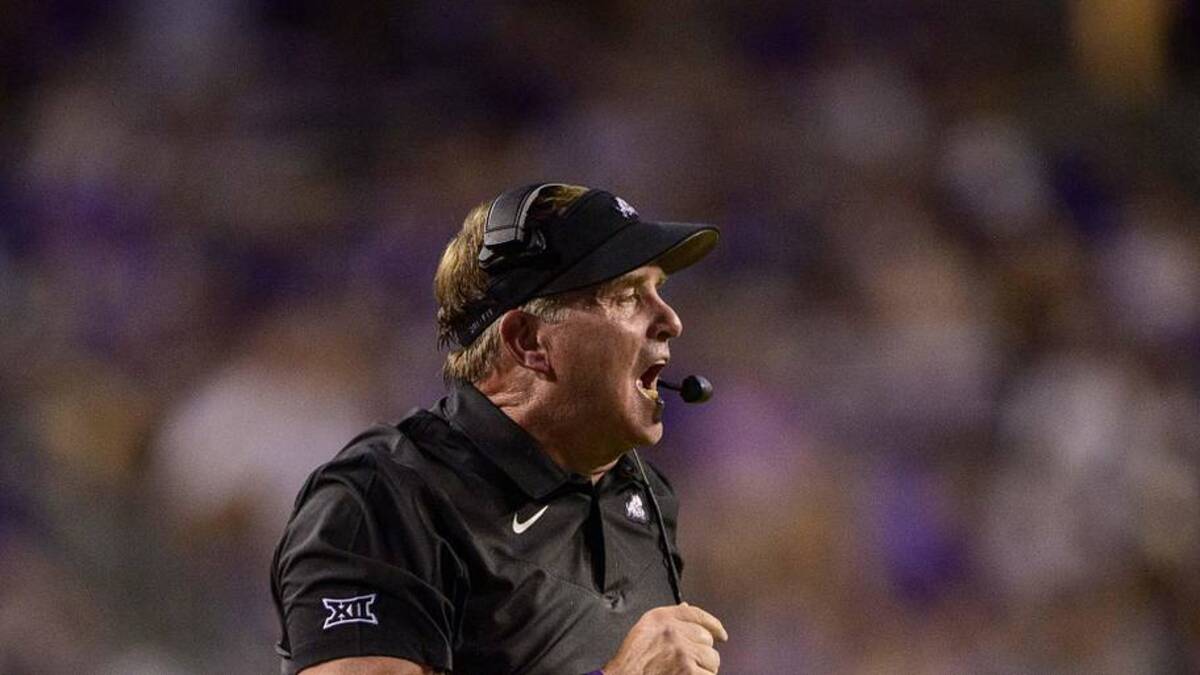  Sep 4, 2021; Fort Worth, Texas, USA; TCU Horned Frogs head coach Gary Patterson during the game between the TCU Horned Frogs and the Duquesne Dukes at Amon G. Carter Stadium. Mandatory Credit: Jerome Miron-Imagn Images | Jerome Miron-Imagn Images 