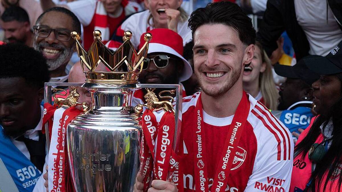  Premier League champion, Declan Rice. | Visionhaus/Getty Images 