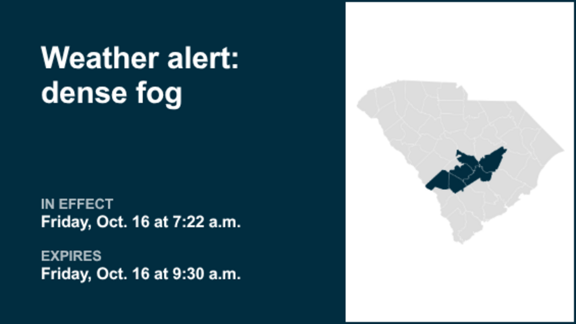 Be ready for dense fog in South Carolina Friday morning 