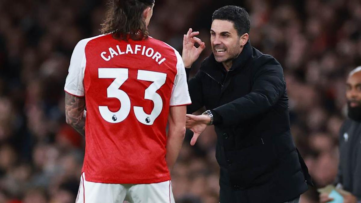  Riccardo Calafiori (left) has been one of Mikel Arteta's star players. | Marc Atkins/Getty Images 