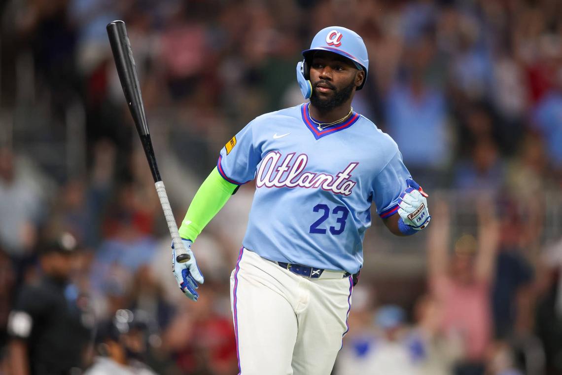  Michael Harris II demonstrates elite bat speed gains and plate discipline, supporting sustained fantasy baseball production upside moving forward. © Brett Davis-Imagn Images