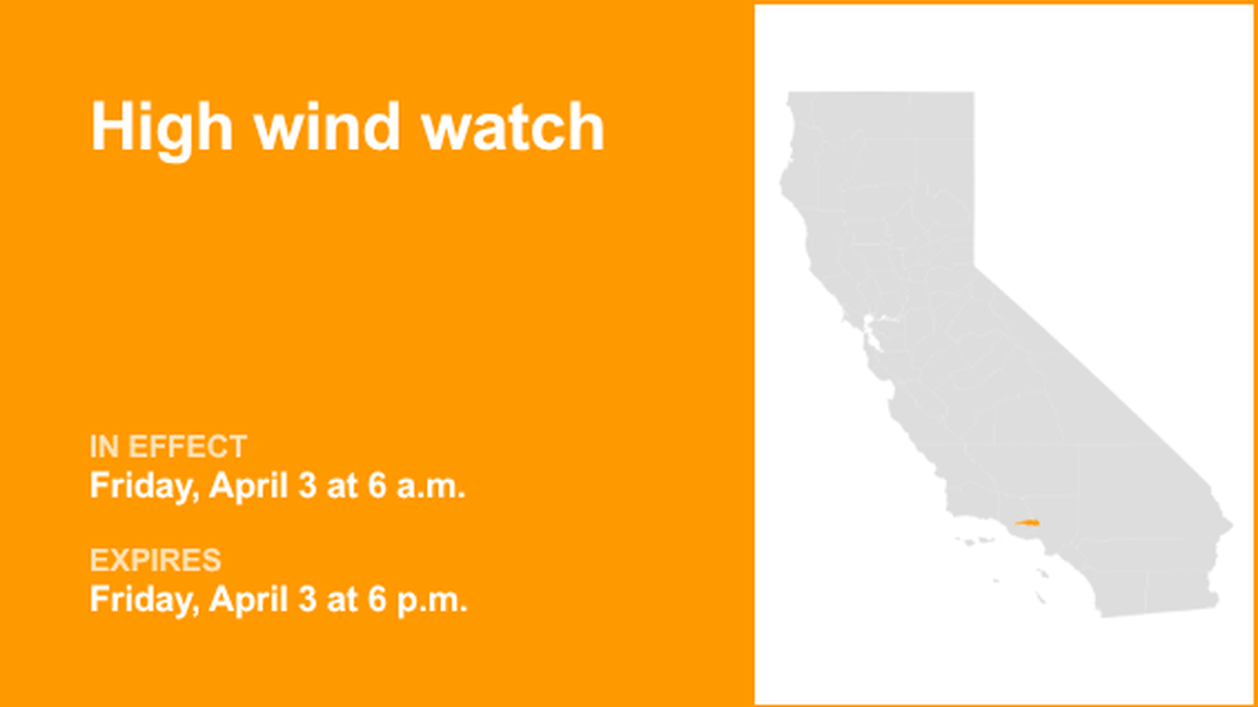 UPDATE: Santa Susana Mountains under a high wind watch Friday, says the NWS 