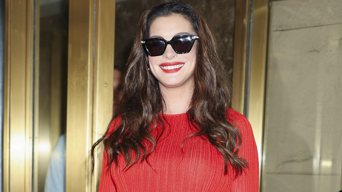 Not a Coat or Cardigan! Anne Hathaway's Chic Layer Style Is a Fall Staple 