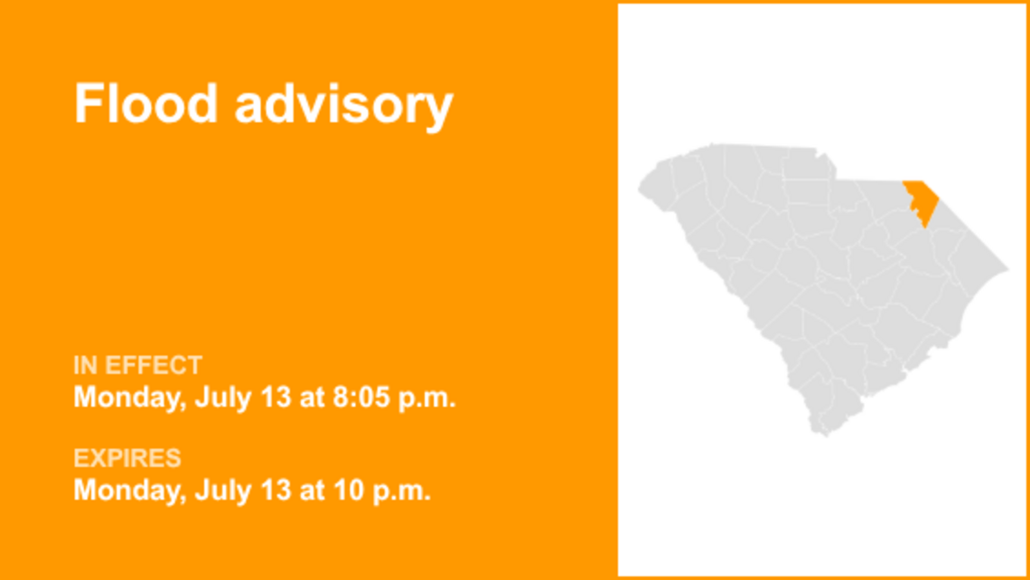 UPDATE: Flood advisory active for Marlboro County Monday night, says the NWS 