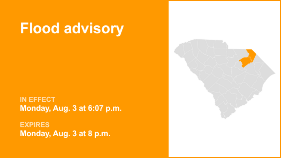 UPDATE: Darlington and Marlboro counties under a flood advisory Monday evening 