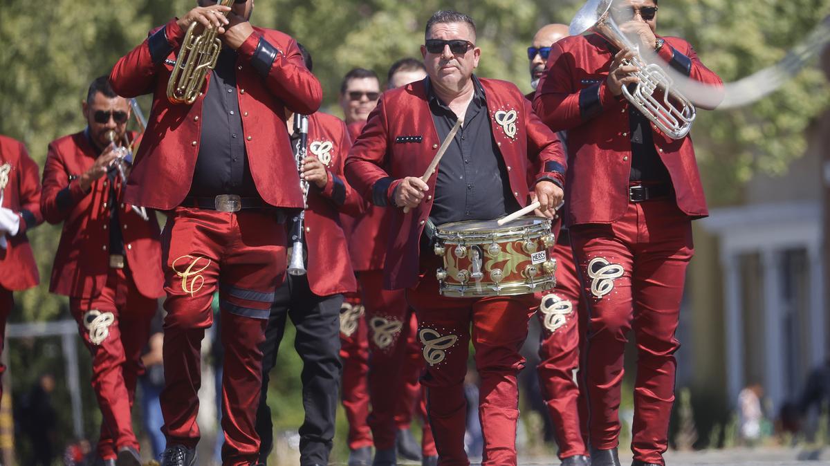 Members of Banda La Conquistadora de San Jose perform during the 2nd Annual San Jose Cinco de Mayo Celebration Parade in San Jose, Calif., on Sunday, May 4, 2025. The parade was along King Road from Alum Rock Avenue to Virginia Avenue. (Nhat V. Meyer/Bay Area News Group)