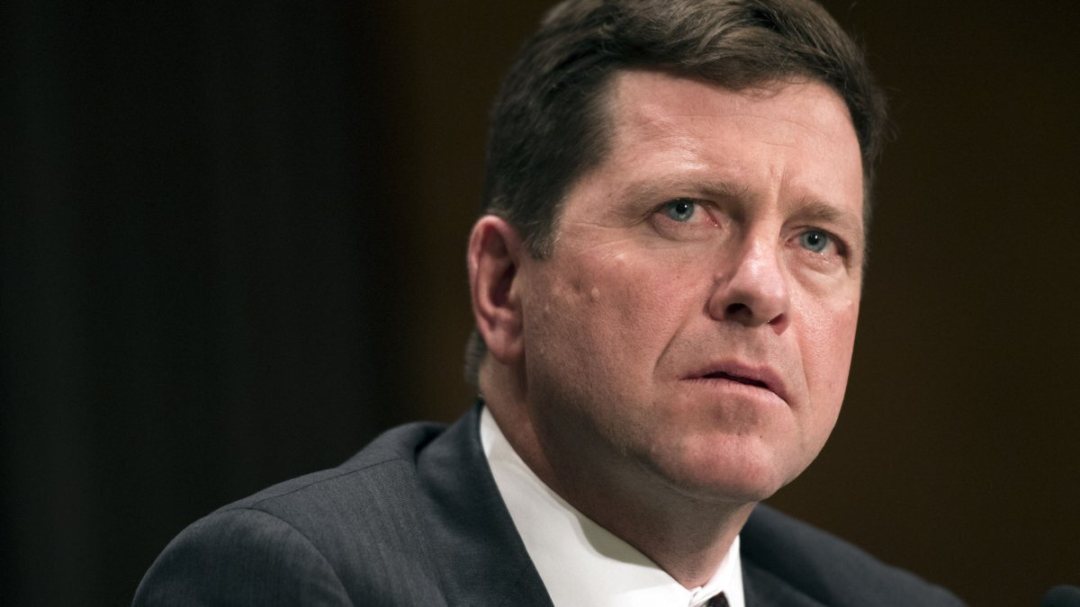Securities and Exchange Commission Chair nominee Jay Clayton testifies during his confirmation hearing in 2017. President Donald Trump announced Thursday that he will nominate Clayton to be director of national intelligence. File Photo by Kevin Dietsch/UPI