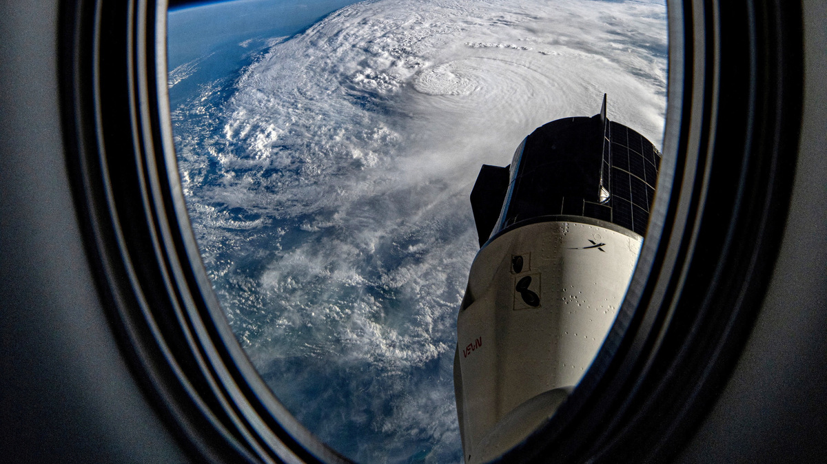 A view from the International Space Station October 9, 2024.  Matthew Dominick/NASA/Handout via REUTERS