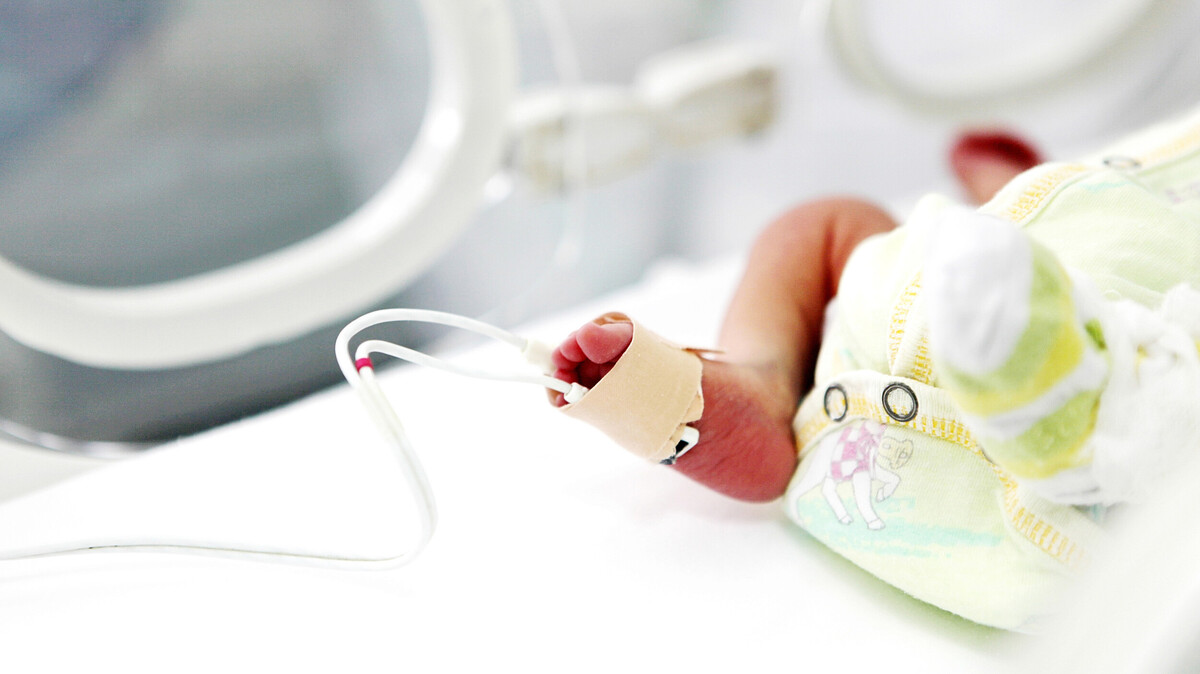 Stock image of a baby in hospital. 