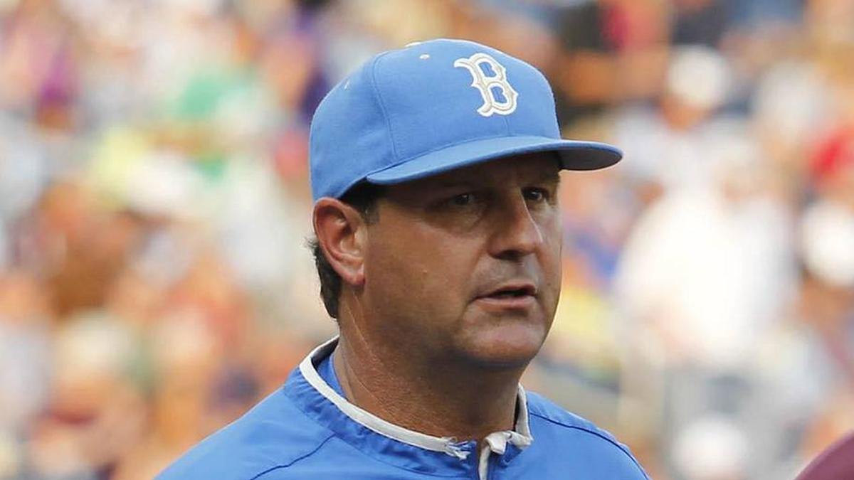  Jun 25, 2013; Omaha, NE, USA; UCLA Bruins head coach John Savage (22) talks to Mississippi State Bulldogs assistant coach Nick Mingione (27) before game 2 of the College World Series finals at TD Ameritrade Park. Mandatory Credit: Bruce Thorson-Imagn Images | Bruce Thorson-Imagn Images 