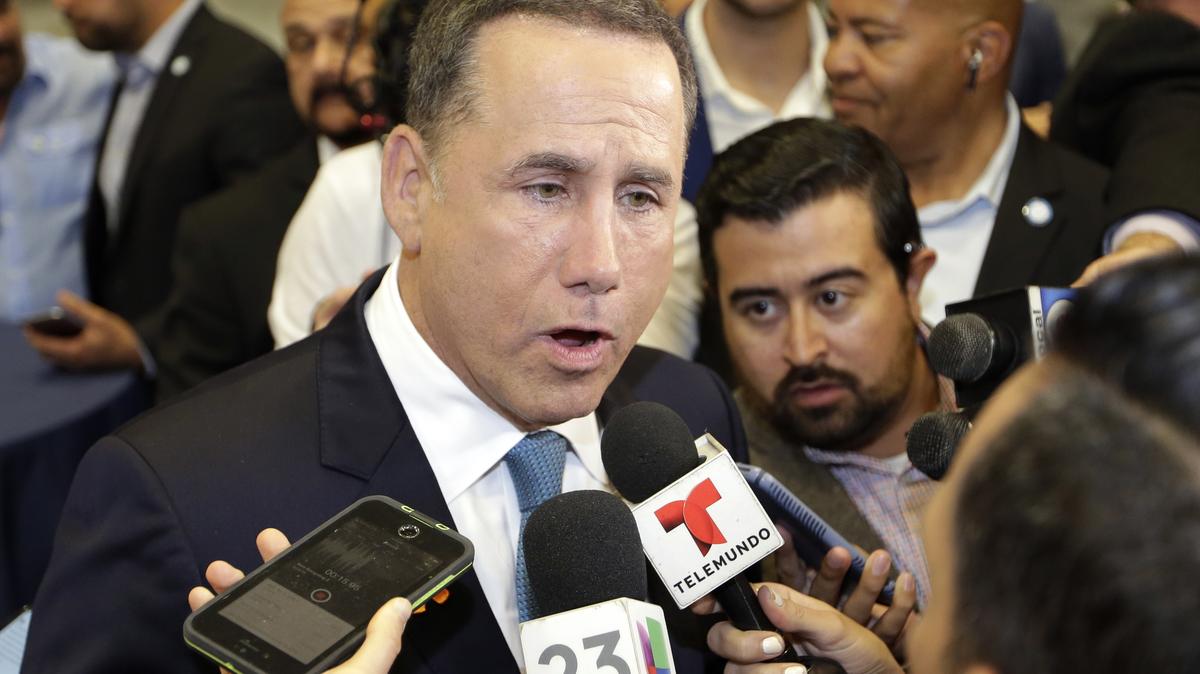Philip Levine. Democratic gubernatorial candidate Philip Levine talks to the news media after giving a concession speech on August 28, 2018, in Miami.