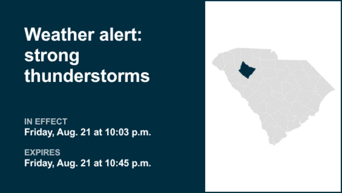 UPDATE: Thunderstorms with pea-sized hail in Upstate SC Friday - gusts up to 40 mph 