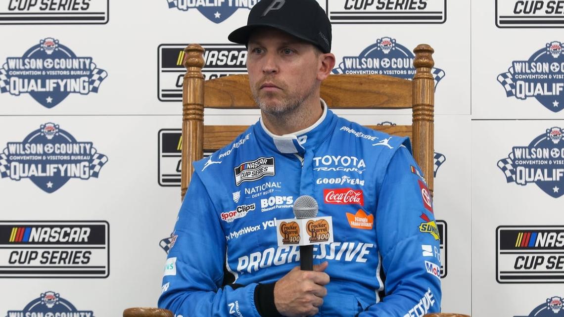 Rain washes out qualifying, Denny Hamlin to start on Nashville pole 