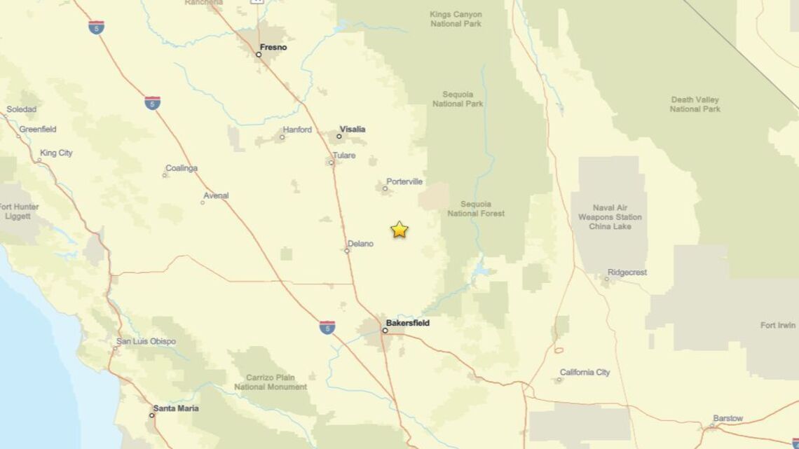 Update: Aug. 5 - 2.0 magnitude earthquake registered close to Porterville, CA 