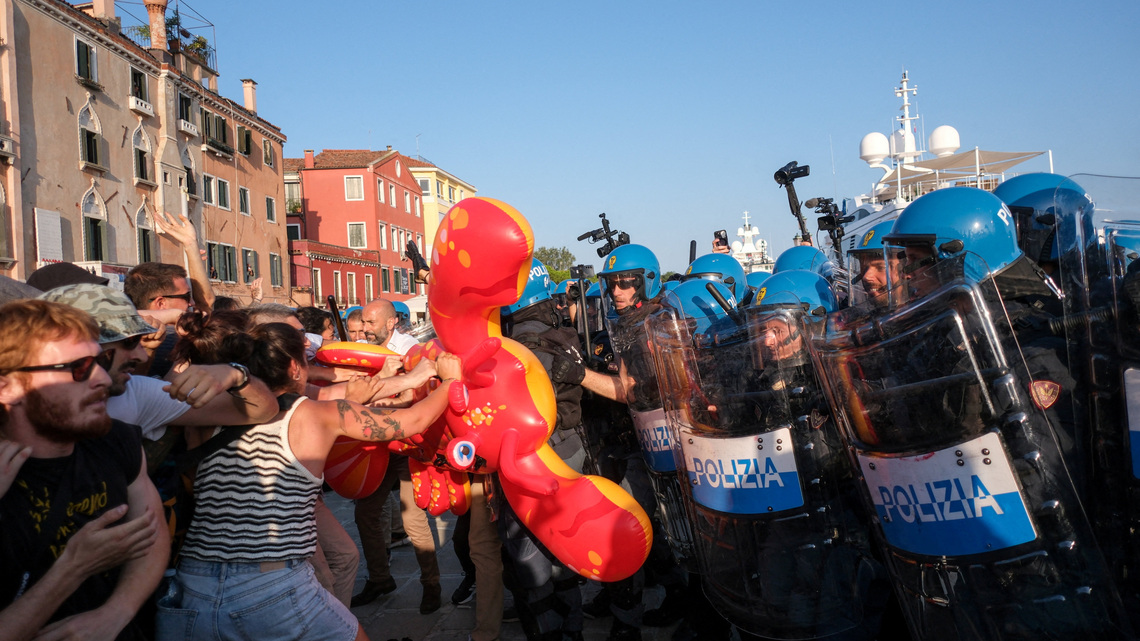 Venice protests greet U.S. Ambassador Fertitta's arrival on superyacht 