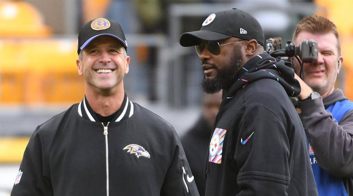  John Harbaugh with Mike Tomlin Philip G. Pavely-Imagn Images