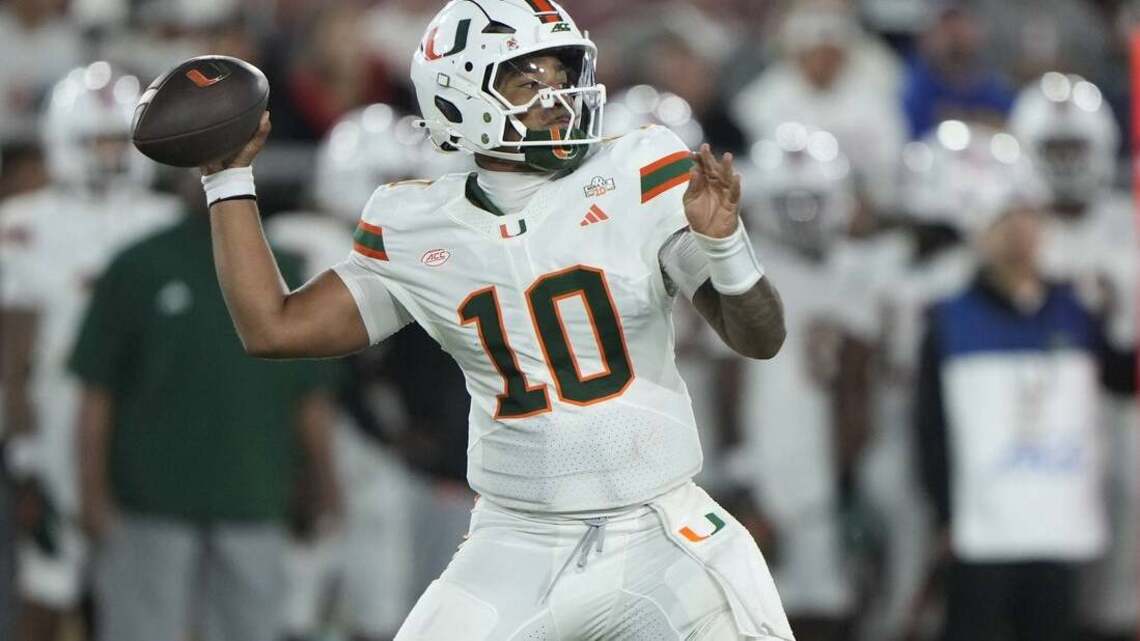 Miami quarterback Mensah vaults to Heisman Trophy favorite