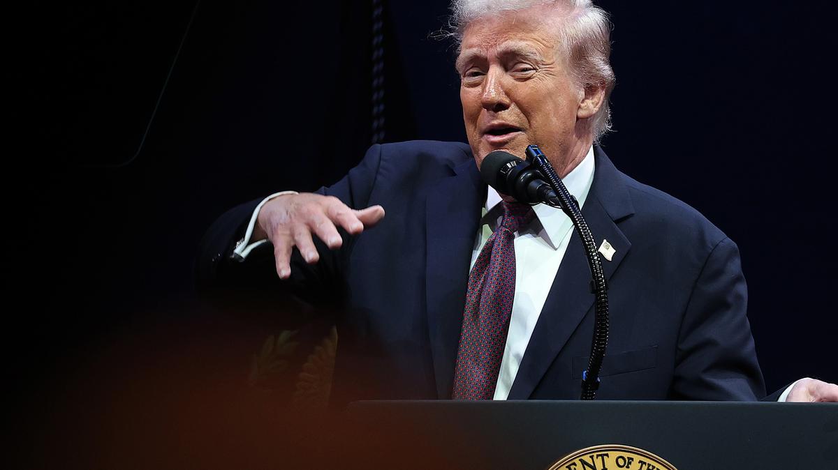 U.S. President Donald Trump speaks to the White House Religious Liberties Commission at the Museum of the Bible Sept. 8, 2025, in Washington, D.C. Trump created the commission earlier this year through an executive order as part of his new White House faith office.  (Win McNamee/Getty Images/TNS)