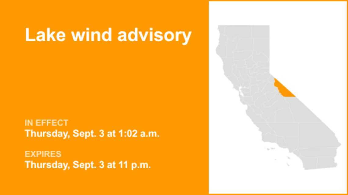 Lake wind advisory for Mono County until Thursday night - gusts could peak at 30 mph 
