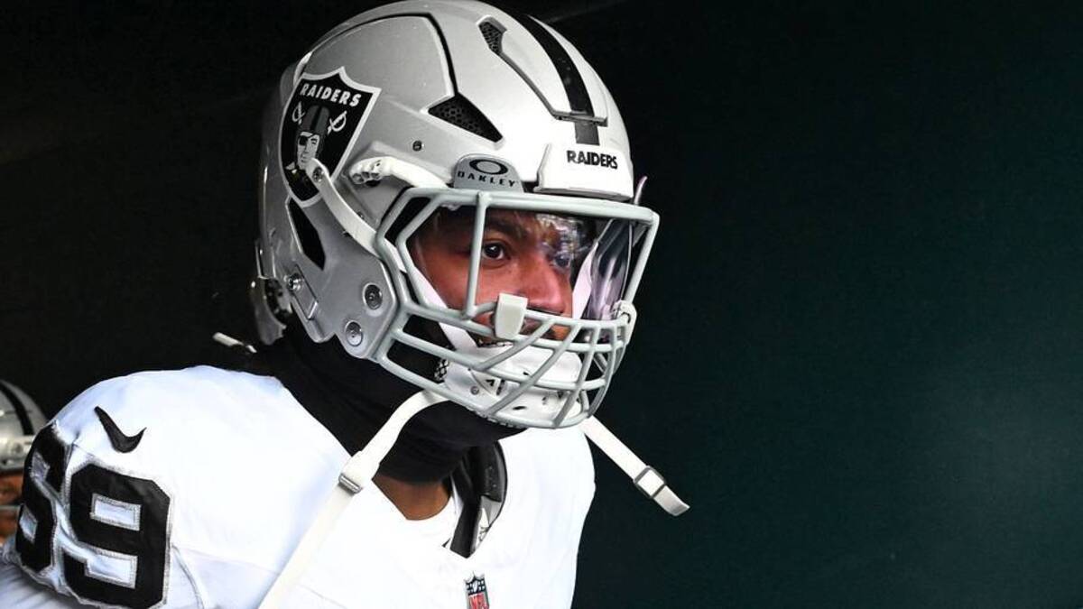  Dec 14, 2025; Philadelphia, Pennsylvania, USA; Las Vegas Raiders defensive tackle Adam Butler (69) in the tunnel against the Philadelphia Eagles at Lincoln Financial Field. Mandatory Credit: Eric Hartline-Imagn Images | IMAGN IMAGES via Reuters Connect 